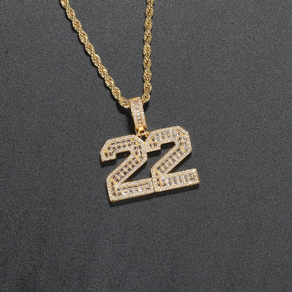 CZ Custom Pendant Number Gold Plated Necklace Gift