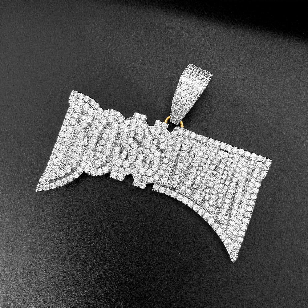 Gold/White Gold Zircon Letter BOSSMAN Pendant TRIPOD JEWELRY