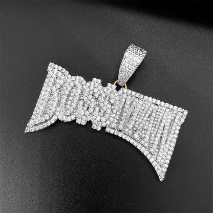 Gold/White Gold Zircon Letter BOSSMAN Pendant TRIPOD JEWELRY