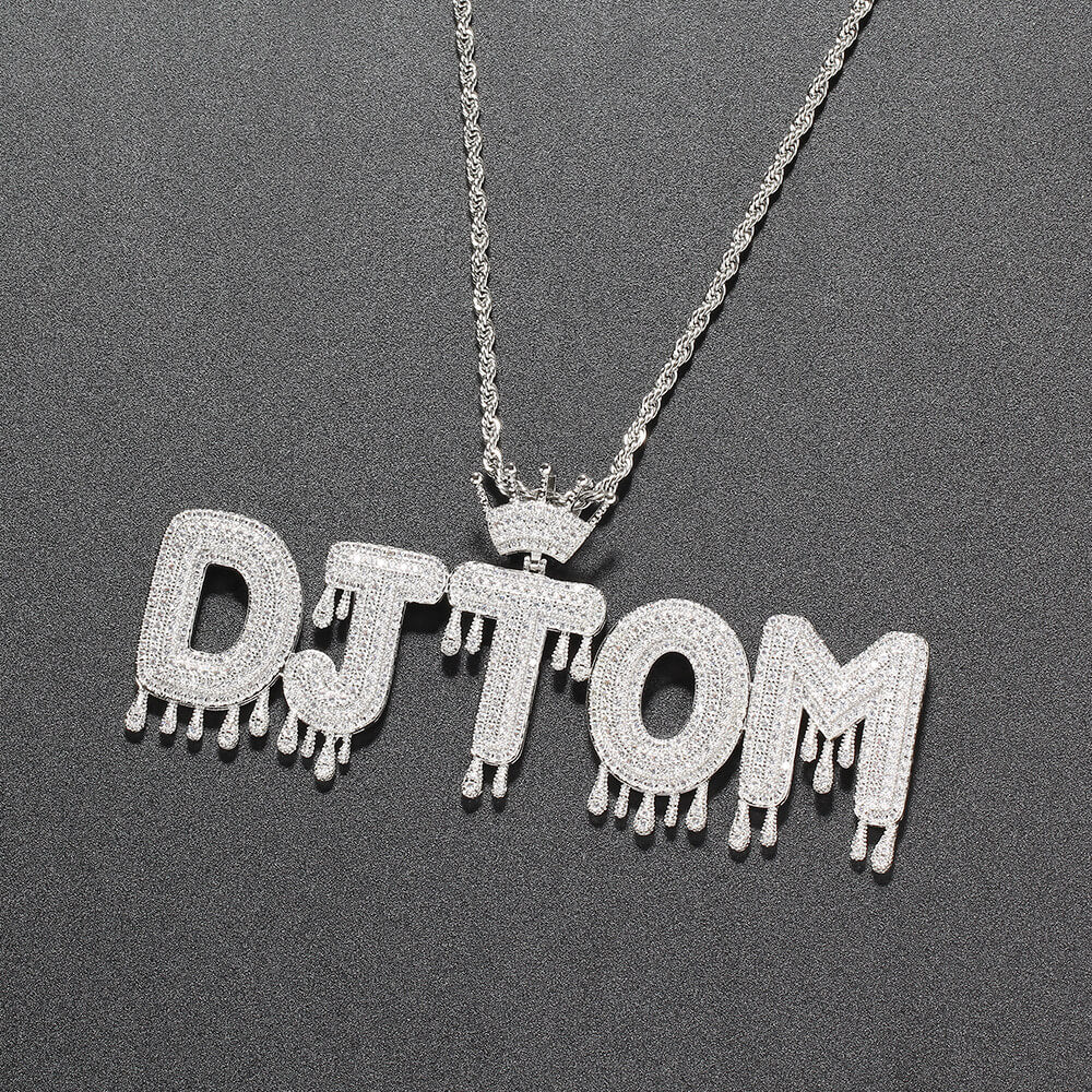 Crown Drop Letter Custom Stitching Pendant For Men Gift TRIPOD JEWELRY