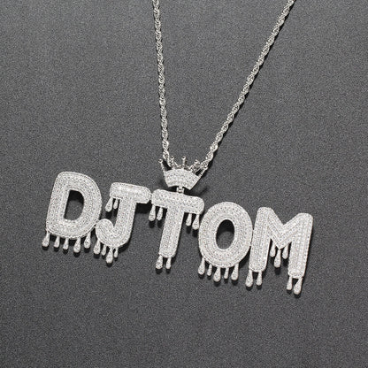 Crown Drop Letter Custom Stitching Pendant For Men Gift TRIPOD JEWELRY