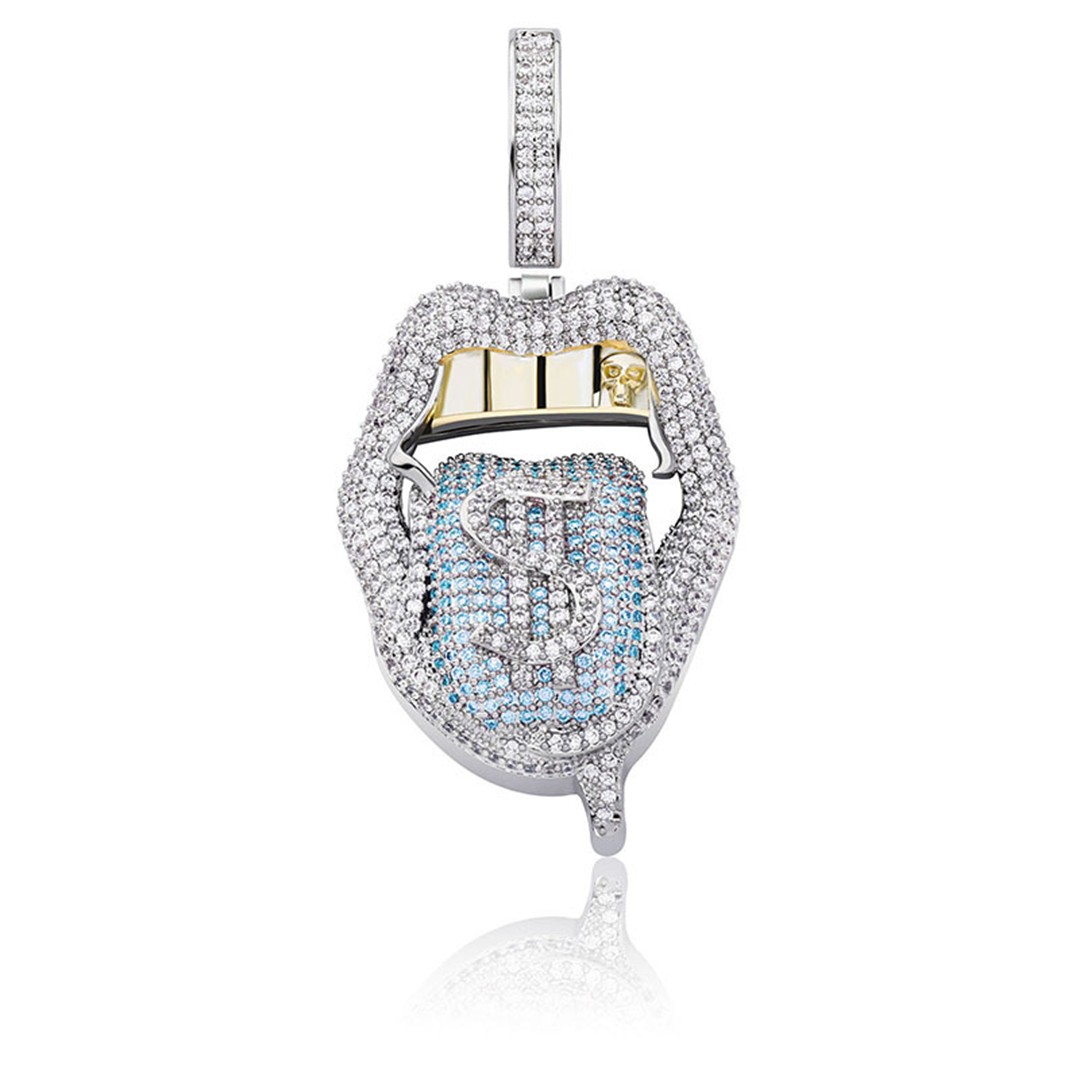 Big Mouth Tongue Dollar Hip Hop Pendant