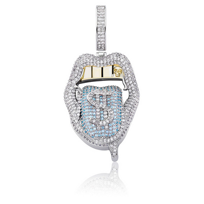 Big Mouth Tongue Dollar Hip Hop Pendant