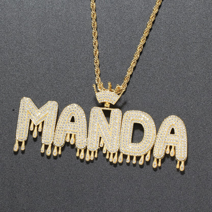 Crown Drop Letter Custom Stitching Pendant For Men Gift TRIPOD JEWELRY