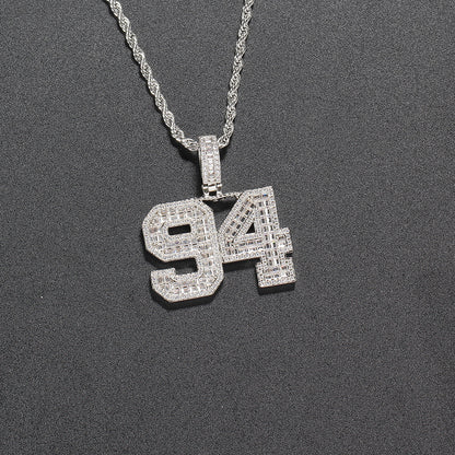CZ Custom Pendant Number Gold Plated Necklace Gift