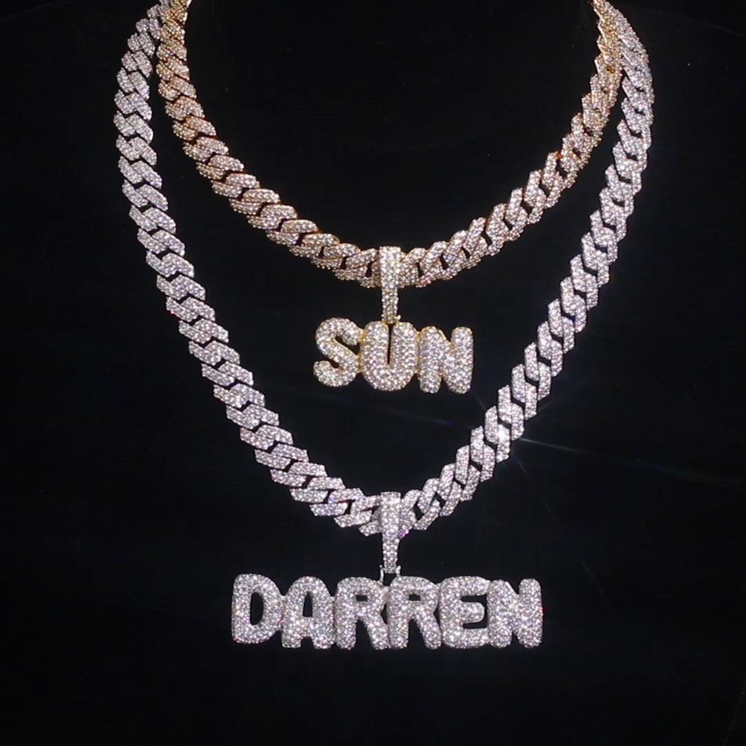 Creative Bubble Letter Splicing Zirconia Pendant Customization