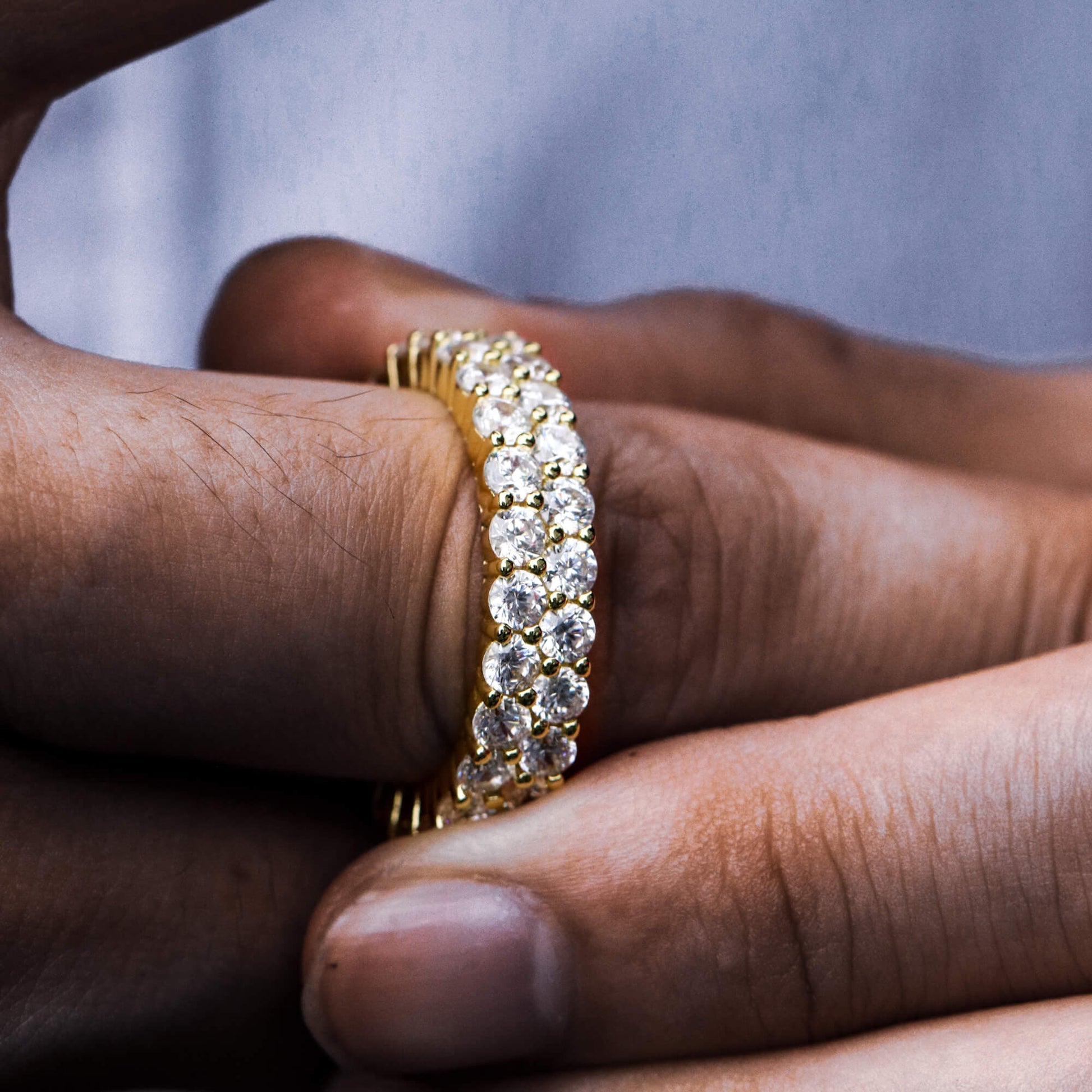14K Gold Dual Eternity Ring Tripodjewelry