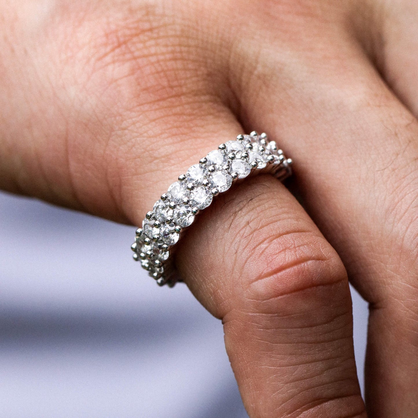 White Gold Dual Eternity Ring Tripodjewelry