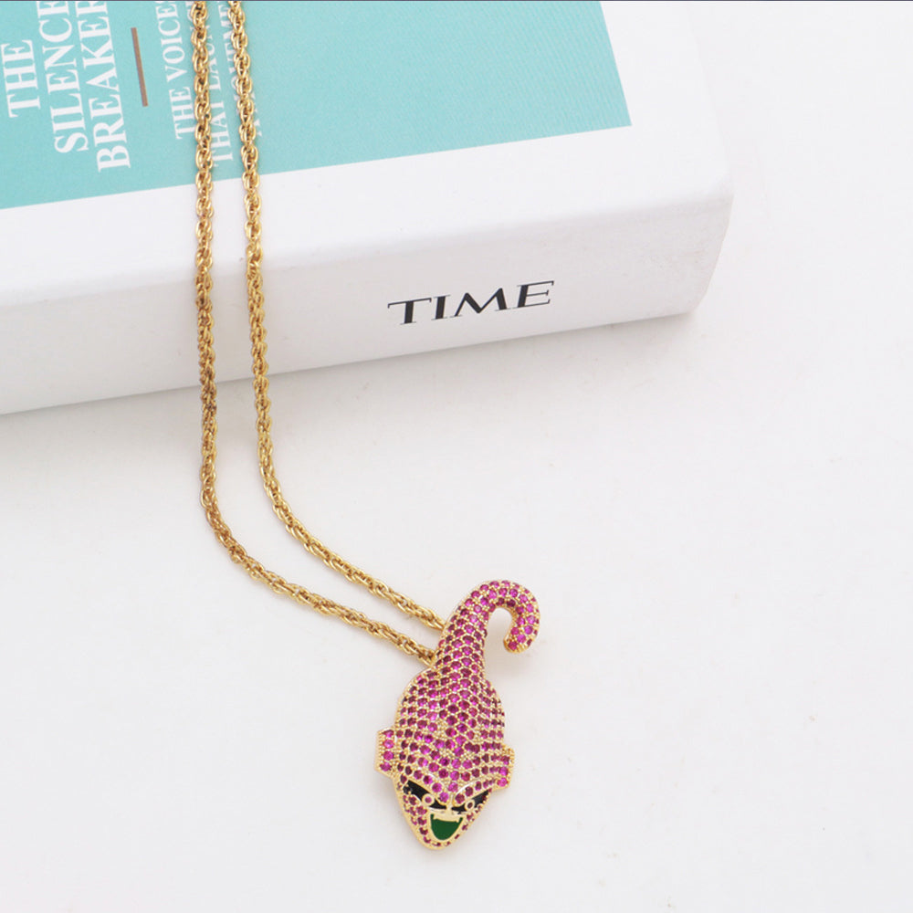 18K Gold Iced Kid Buu Pendant Necklace Tripodjewelry