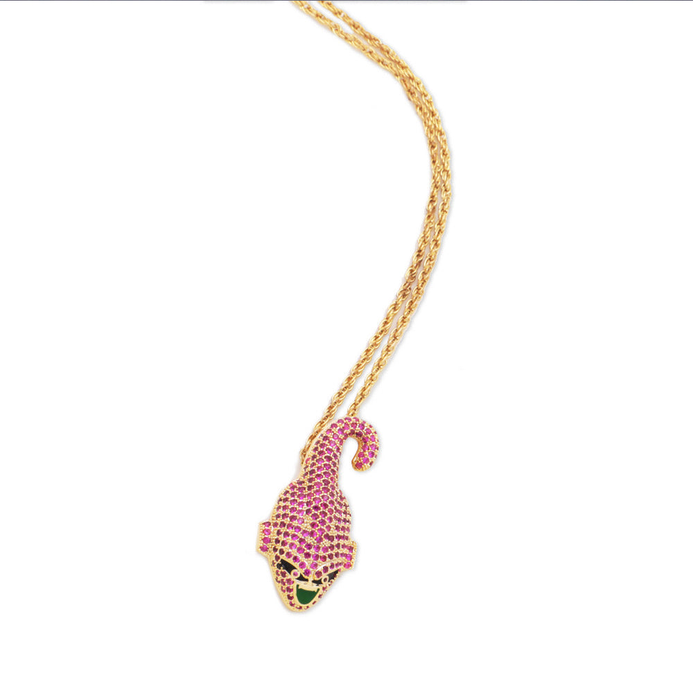 18K Gold Iced Kid Buu Pendant Necklace Tripodjewelry