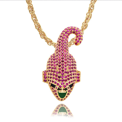 18K Gold Iced Kid Buu Pendant Necklace Tripodjewelry