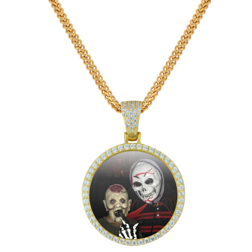 18K 40mm Custom Photo Pendant Personalized - Tripodjewelry