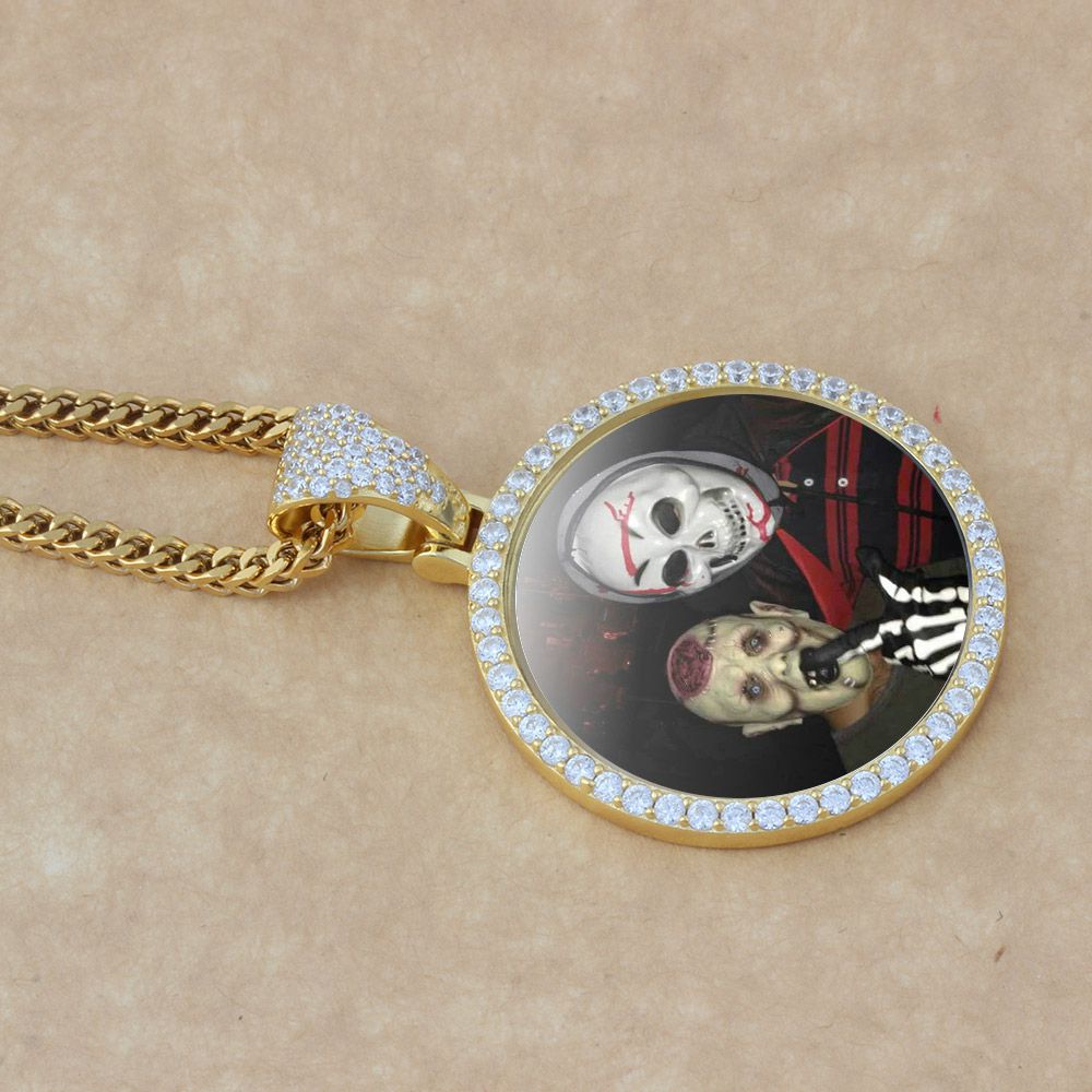 18K 40mm Custom Photo Pendant Personalized - Tripodjewelry