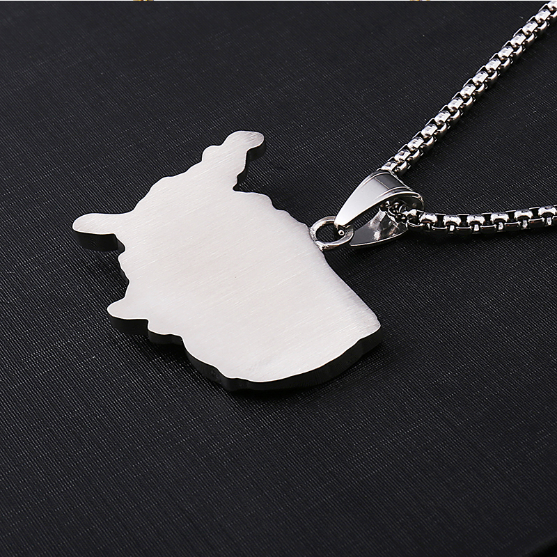 White Gold Iced America Map Pendant Tripodjewelry