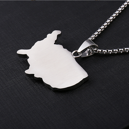 White Gold Iced America Map Pendant Tripodjewelry
