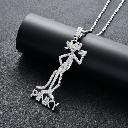 Gold Plated Iced Out  Hip-Hop Leopard Pendant Tripodjewelry