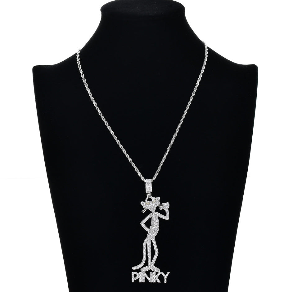 Gold Plated Iced Out  Hip-Hop Leopard Pendant Tripodjewelry