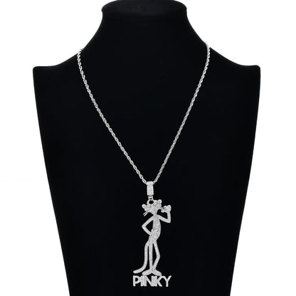 Gold Plated Iced Out  Hip-Hop Leopard Pendant Tripodjewelry