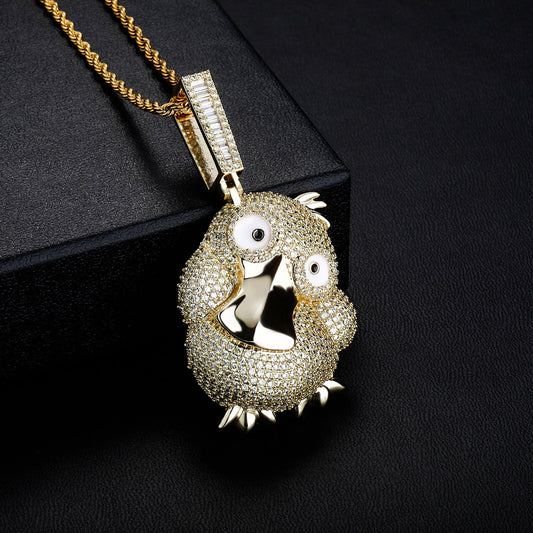 Gold Iced Out Reachable Duck Pendant Hip Hop Jewelry Tripodjewelry