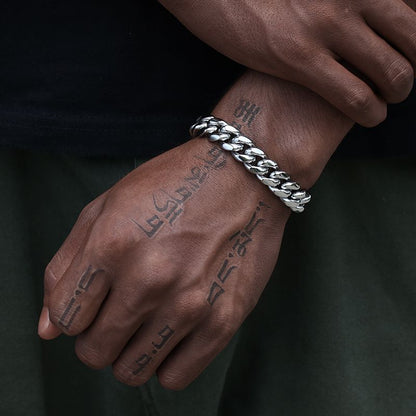 12MM White Gold Plated Miami Cuban Link Bracelet