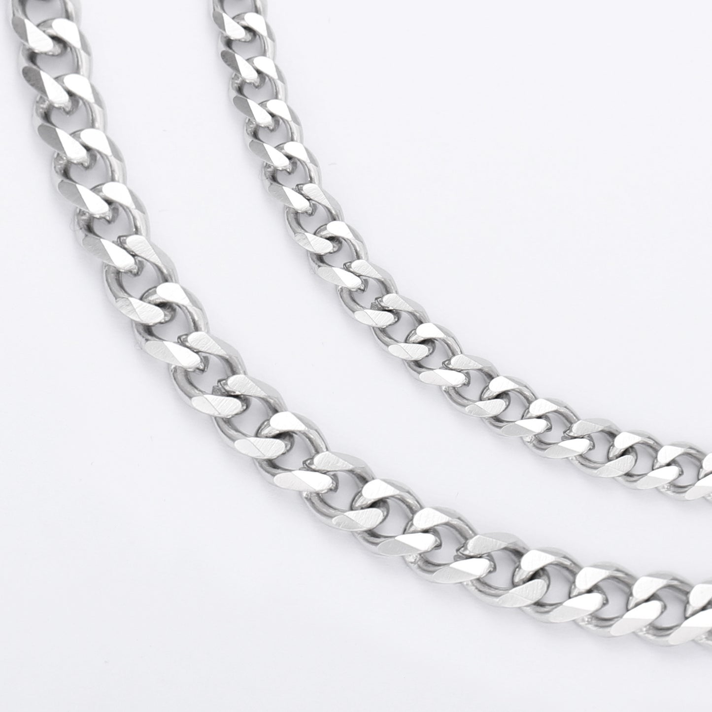 4MM White Gold Miami Micro Cuban Link Chain Necklace