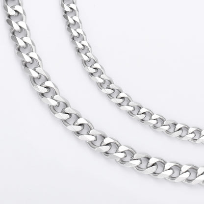 4MM White Gold Miami Micro Cuban Link Chain Necklace