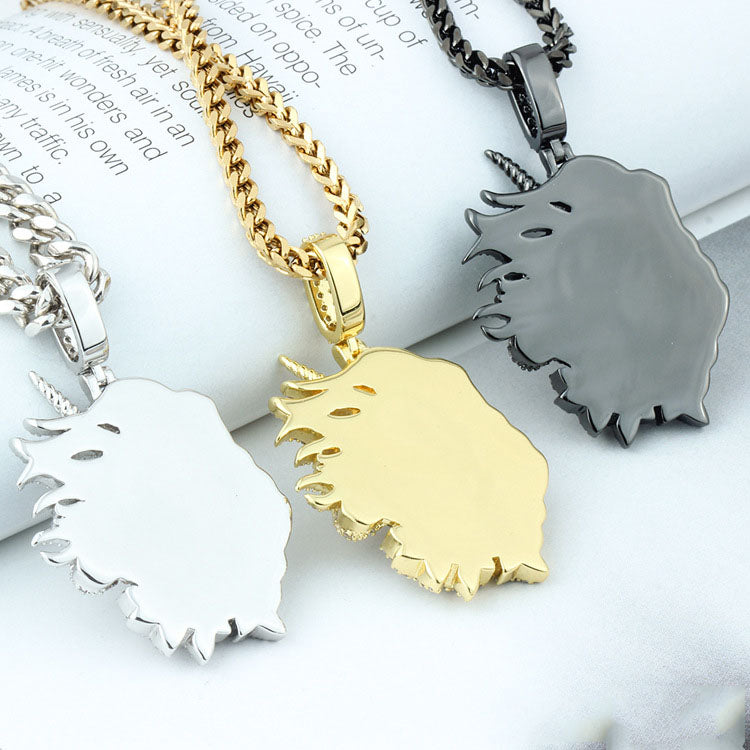 18k/White Gold Iced Out Unicorn Pendant Gold Unicorn Necklace