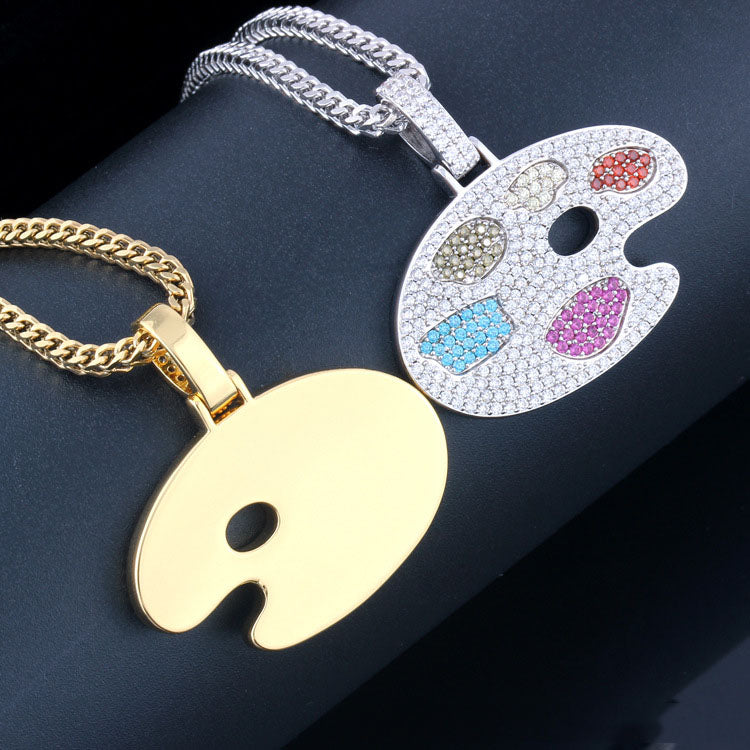 18k/White Gold Iced Drawing Board Pendant Tripodjewelry