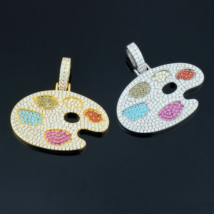 18k/White Gold Iced Drawing Board Pendant Tripodjewelry