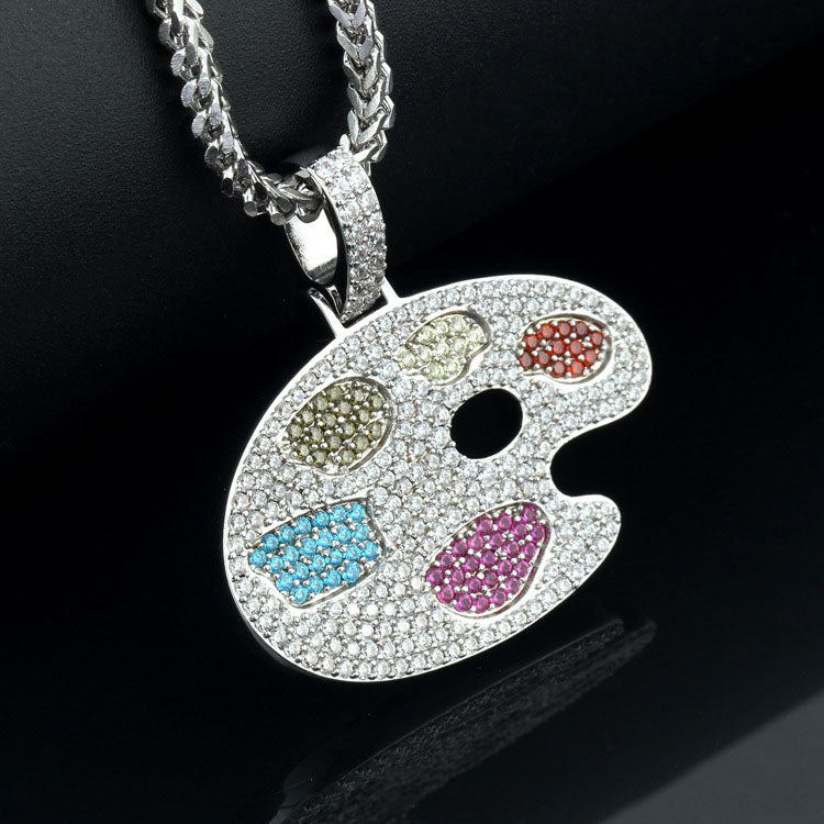 18k/White Gold Iced Drawing Board Pendant Tripodjewelry