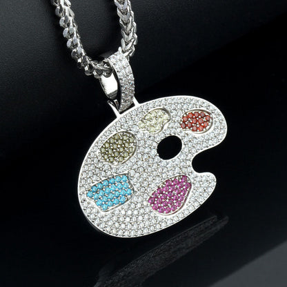 18k/White Gold Iced Drawing Board Pendant Tripodjewelry