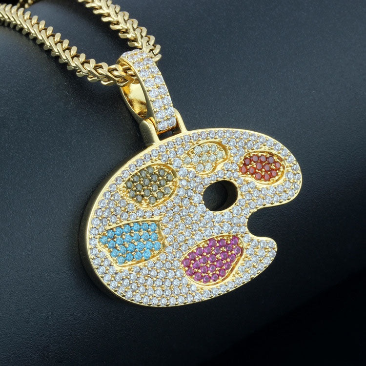 18k/White Gold Iced Drawing Board Pendant Tripodjewelry