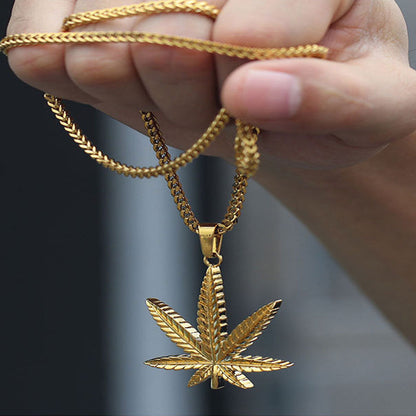 18k Gold Maple Leaf Pendant