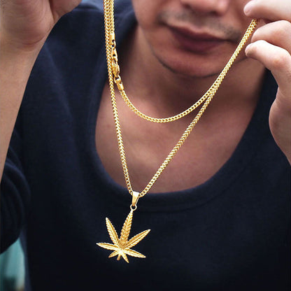 18k Gold Maple Leaf Pendant