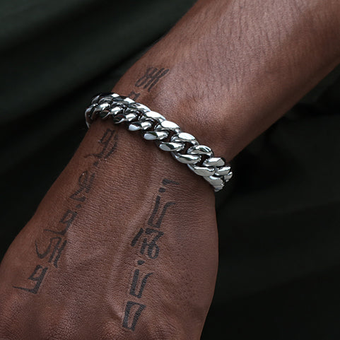 12MM White Gold Plated Miami Cuban Link Bracelet