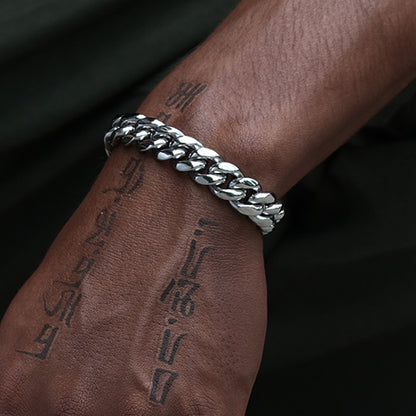 12MM White Gold Plated Miami Cuban Link Bracelet