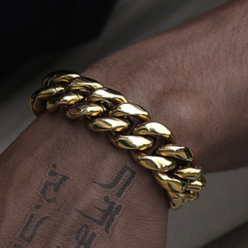 18MM 14K Gold Plated Miami Cuban Link Bracelet