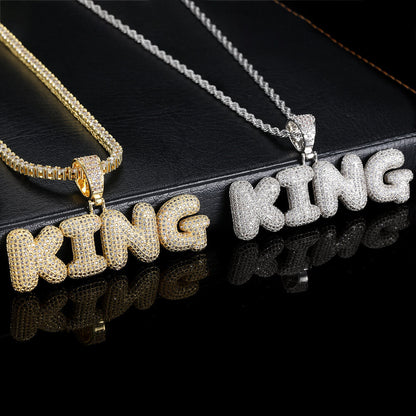 Customized Bubble Letter Name Chain Necklace Name Plate Chains