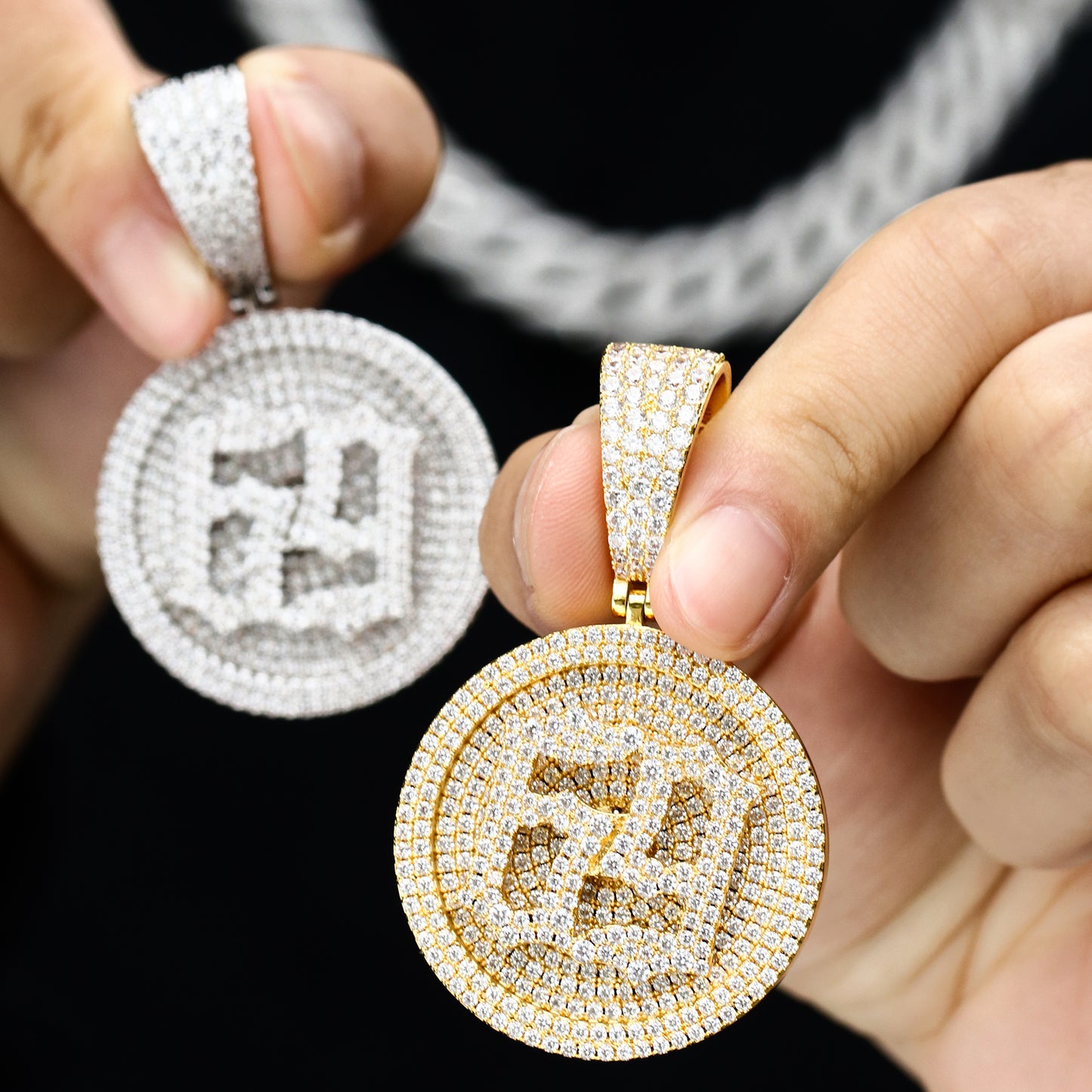 Iced Out 69 Gold Plated 6IX9INE 3D Giant Disc Bling-Bling Pendant