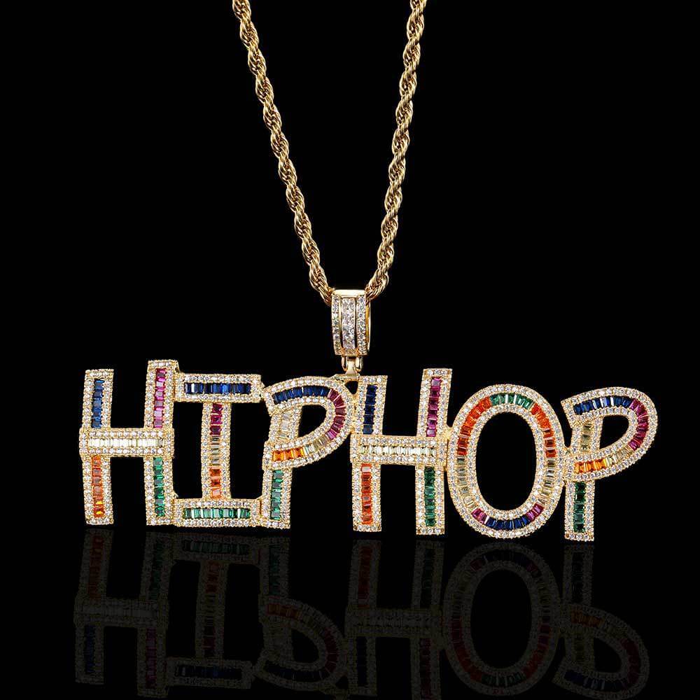 Colorful Zircon Custom Letter Pendant Necklace Stitching