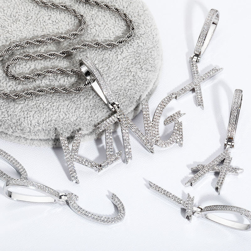 Custom Name Letters Pendant Necklace For Men
