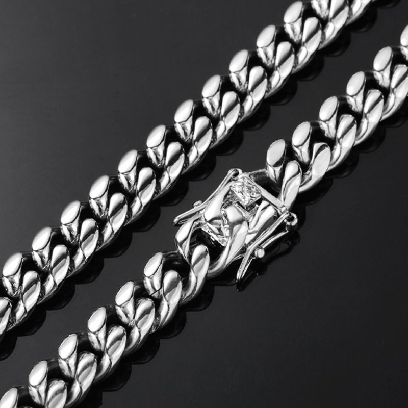 12MM White Gold Plated Miami Cuban Link Bracelet