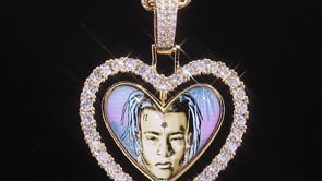 Heart-shaped Customised 18K Zirconia Pendant