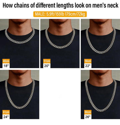 4MM White Gold Miami Micro Cuban Link Chain Necklace