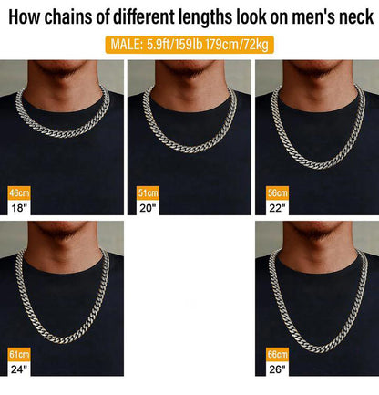 12MM White Gold Plated Miami Cuban Link Chain And Bracelet Set Tripodjewelry