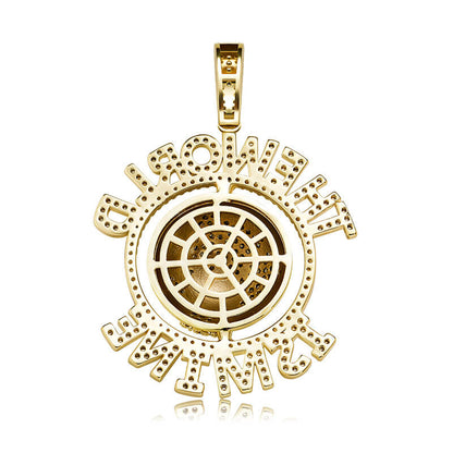 18k Iced Out World-Earth Pendant