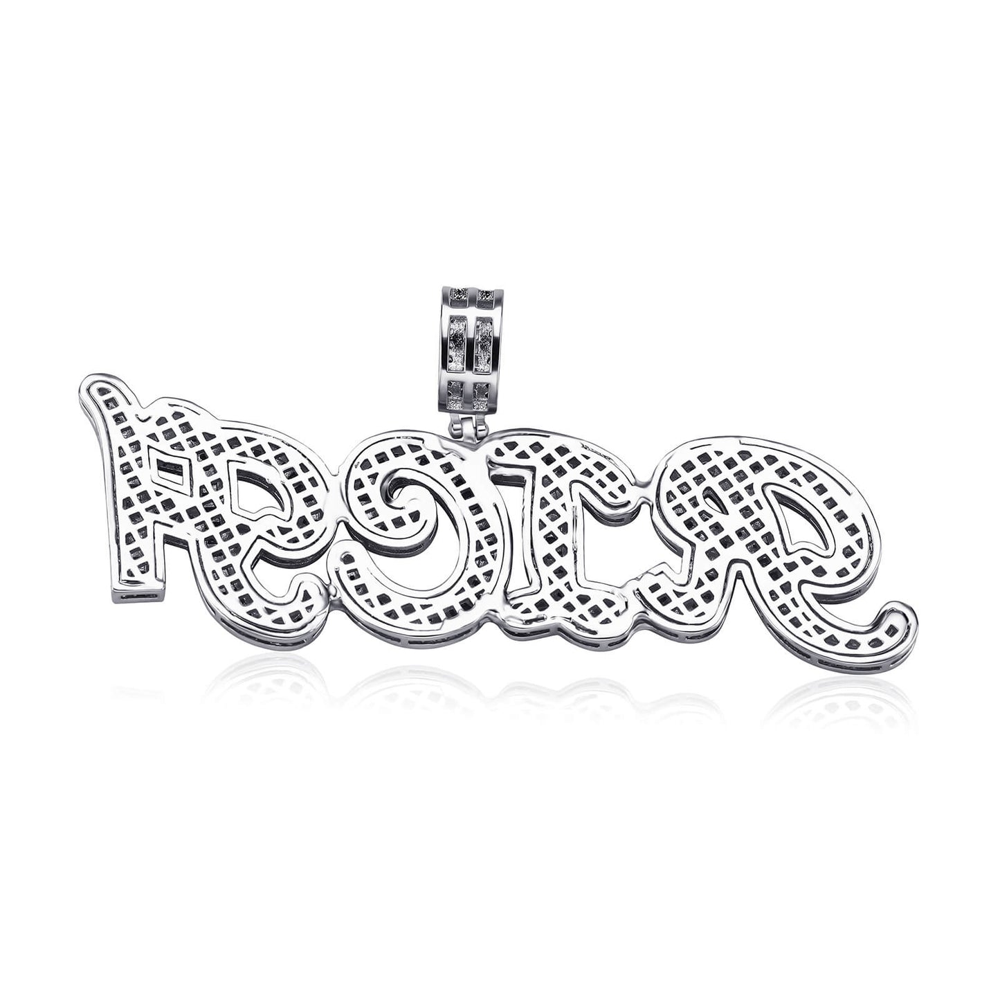 Iced Out Custom Baguette Letters Pendant Necklace For Men White Gold