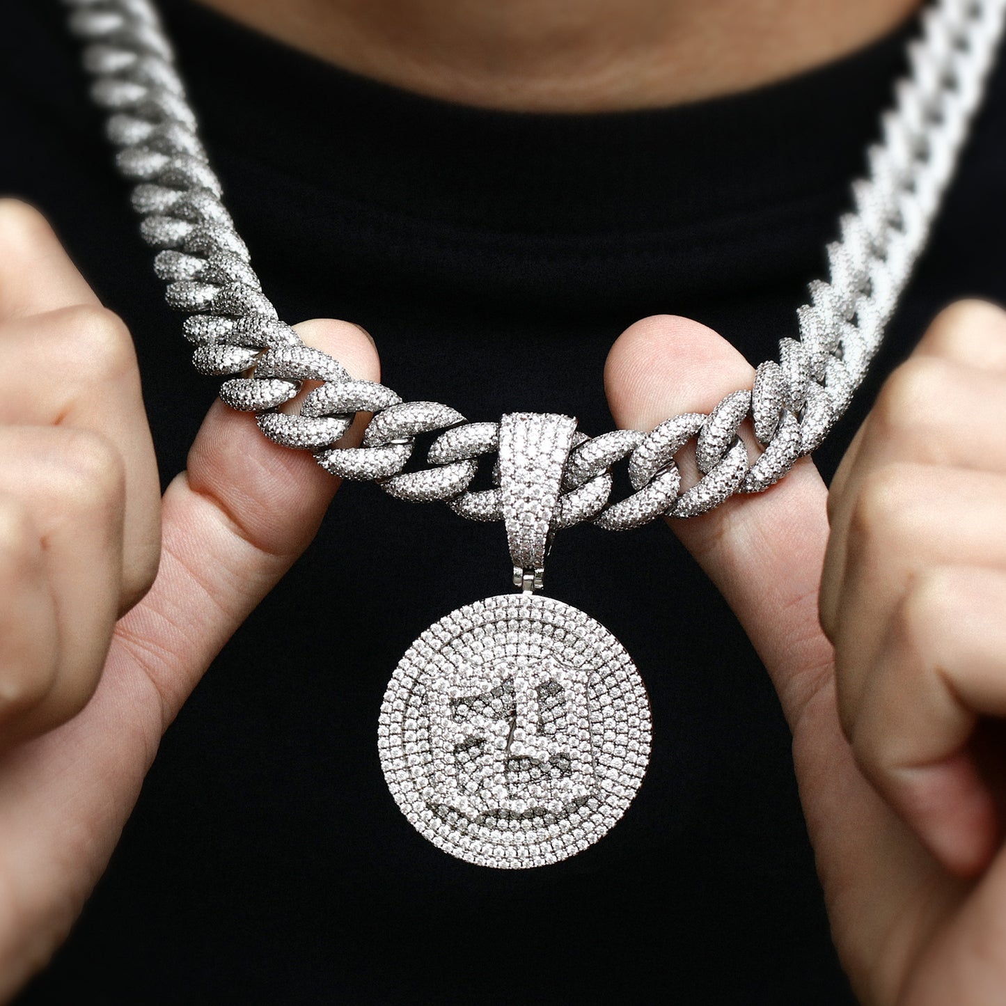 Iced Out 69 Gold Plated 6IX9INE 3D Giant Disc Bling-Bling Pendant