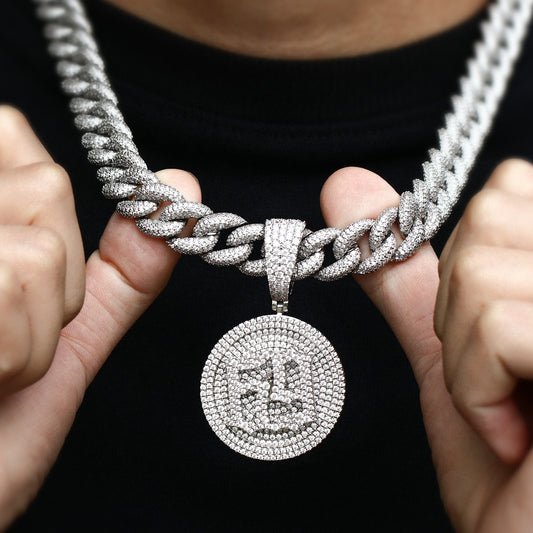 Iced Out 69 Gold Plated 6IX9INE 3D Giant Disc Bling-Bling Pendant