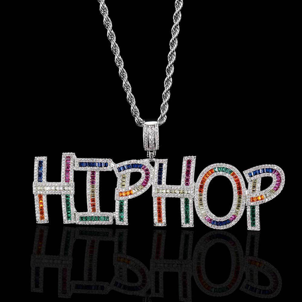 Colorful Zircon Custom Letter Pendant Necklace Stitching